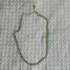 Elegant Gold and Blue Beaded Necklace